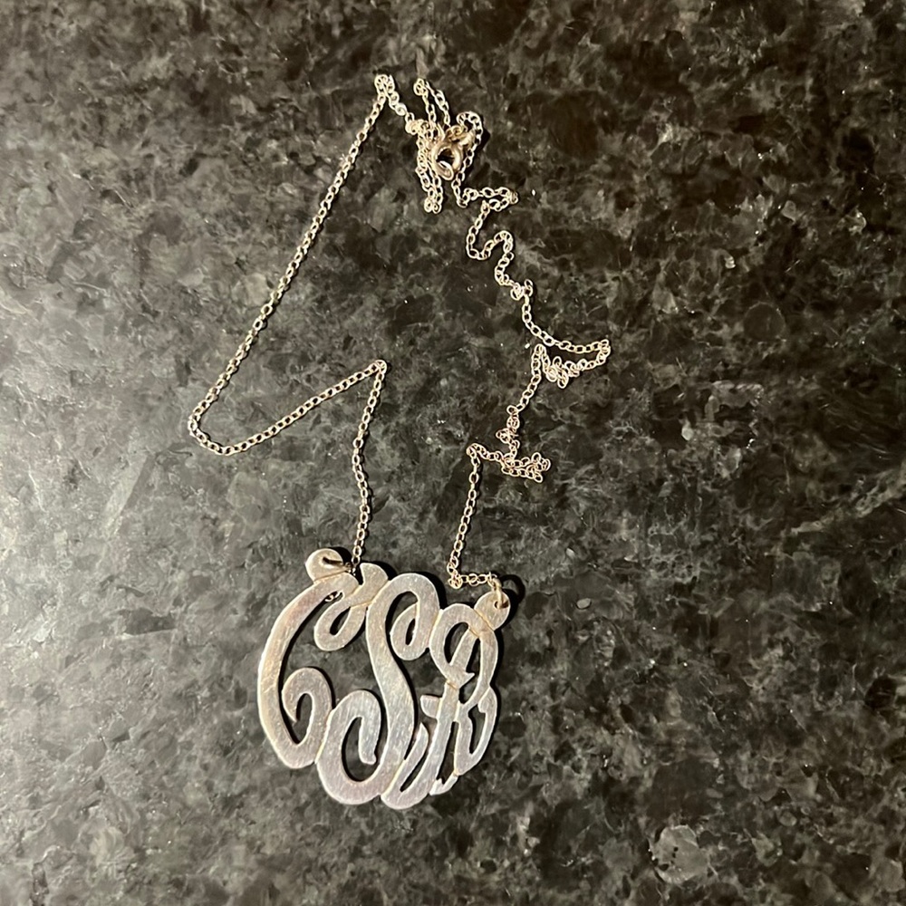 CRS monogrammed sterling necklace
